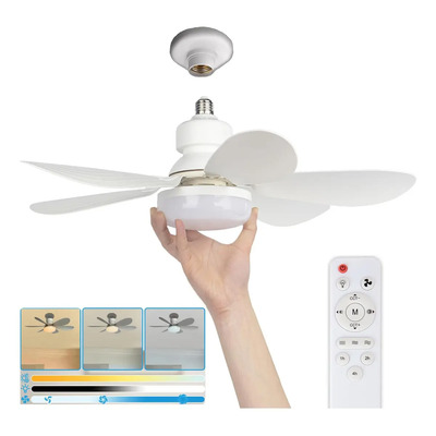 Lamparas Ventiladores De Techo Abanicos Luz Focos Iluminación Ventilador De Techo Con Luces Con Control Remoto De Lámpara Ventiladores Abanico Techo 40w, 52cm De Diámetro E27 Plástico 6 Aspas | MercadoLibre