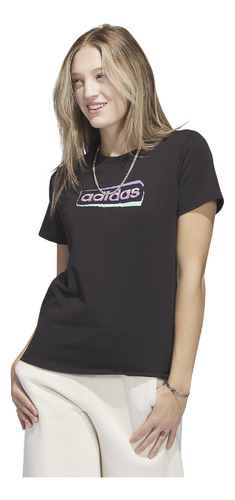 Remera adidas Linear Stencil Mujer Training Negro