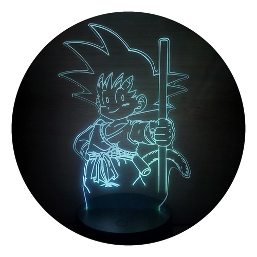 Lámpara Led Goku Baculo Niño Dragon Ball Fanart Decorativa