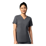 Polera Clínica Antifluido Mujer Gris 6122 Wonderwink Thrive