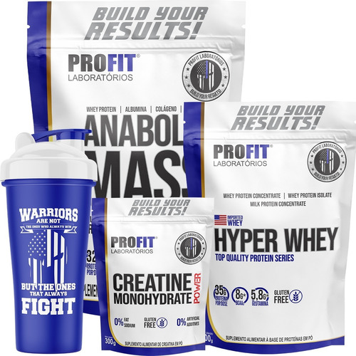 Hyper Whey + Hipercalórico + Creatina 300g + Coq - Profit