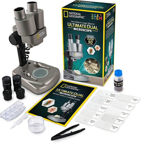 Kit De Microscopio Para Niños National Geographic Con Guía