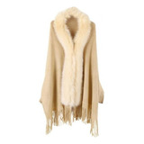 Faux Fur Collar Shawl Fashion Cardigan For Women