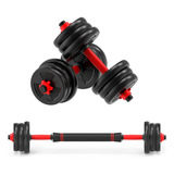 Set Mancuernas Ajustables 10kg + Union + Barra