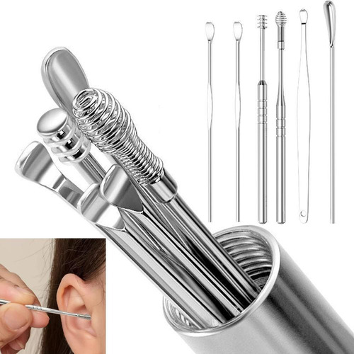 Juego Limpieza De Oidos Cureta Removedor Cerumen Extractor