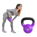 Pesa Rusa Vinil 15 Lbs, Crossfit Gym Color Morado