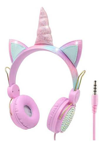 Audífonos Con Cable Bluetooth Unicornio Rosa Kawaii Regalo