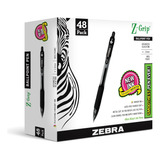 Juego De Bolígrafos Lapiceras Zebra 48 U, Color Negro