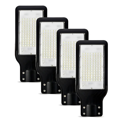 Lámpara Led Suburbana Grande De 100w A 1000w 5400lm 4 Pzas Estructura Negro