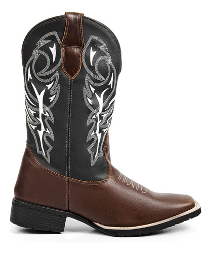 Bota Texana Bico Quadrado Delegada Masculina Country Rodeio