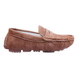 Zapato Mocasin Casual De Niños Suela Plana Ligero Camel 7476