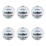 Paquete Mayoreo 6 Balones Voleibol Molten V58r #5 Hule Color Blanco