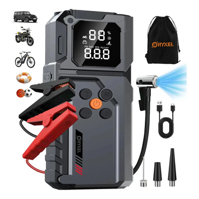 Arrancador De Batería De Auto Portátil 9000a Inflador 150psi Cargador De Bateria 12v Pasa Carro Corriente Compresor Aire Cargador Baterías Auto Compresor De Aire Y Arrancador De Batería | Meses sin interés