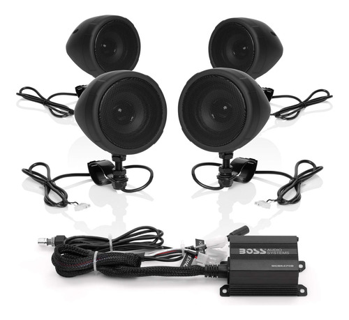 Boss Audio Mcbk470b Negro W Sistema De Sonido Para Motocicl.