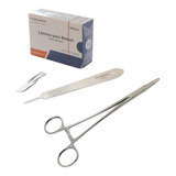 Kit Dermaplaning C/ Caixa De Lâmina Nº10 Cabo3 Porta Agulha 