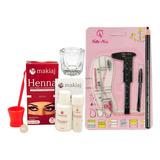 Henna Makiaj Com Kit Design Sobrancelha Pincel Lapis Dappen Cor Ruivo