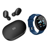 Auriculares Xiaomi Airdots + Smartwatch D18 Azul Premium