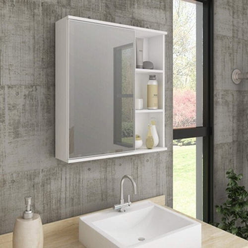 Espelheira Para Banheiro 1 Porta E Prateleiras Treviso Ewt