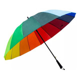 Paraguas Sombrilla Multicolor Arcoiris Semiautomático 115 Cm