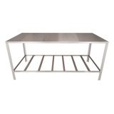 Mesa De Inox Industrial Para Açougue C/ Prateleira 120cm