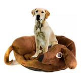 Cama Grande De Pelúcia Pet Formato De Cachorro Marrom