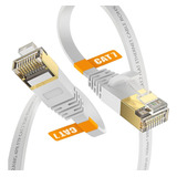 Cable Ethernet Cat7 De 15 Pies, Blanco, 10 Gbps, Blindado Y 