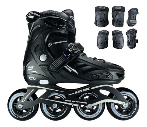 Patines Semiprofesionales Canariam Black Magic + Proteccion