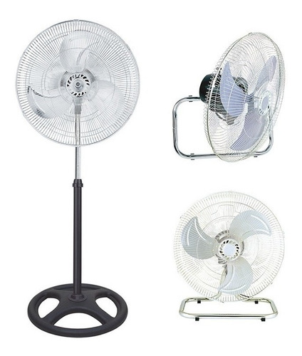 Set De 2 Ventiladores Pedestal Con Aspa Metálica 18¨ 3 En 1