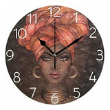 Reloj De Pared De Mujer Bonita Afroamericana, Relojes D...