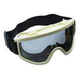 Lentes Para Hombre Color Beige Diseño Tipo Goggle Con Correa Ajustable En Color Negro Gafas Tácticas Gran Calidad Y Resistencia Perfectas Para Moto Y Razer Marca Basic Power