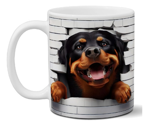 Taza De Cerámica Perro Rottweiler Efecto 3d Importada Art 67