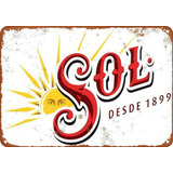 Placa Vintage De Metal Para Cerveza Sol Beer Mexicana, Ideal