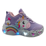 Tenis De Unicornio Para Niña De Luces Led 