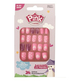 Unhas Autoadesivas Infantil Pink By Kiss Cor 1 Fpbg01 C/24