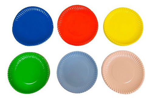 Plato Cartón Fiestas Biodegradable Colores No. 3 20 Pzas