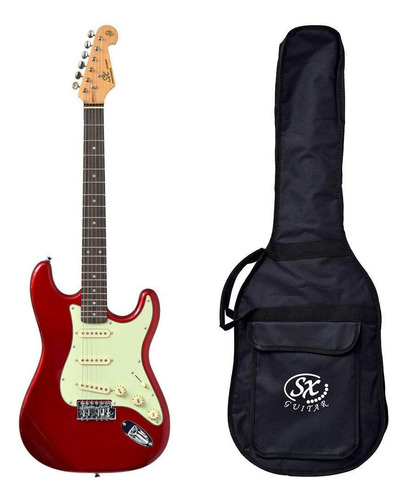 Guitarra Strato Sx Sst62 Car Vermelho Vintage Com Bag