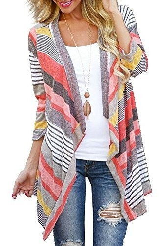 Chaqueta Kimono Rayas 3/4 De Mujer