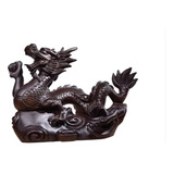 - Escultura Em Madeira De Estátua De Dragão Chinês