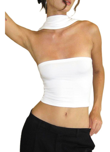 Camiseta Sin Mangas Sexy Sin Tirantes Para Mujer