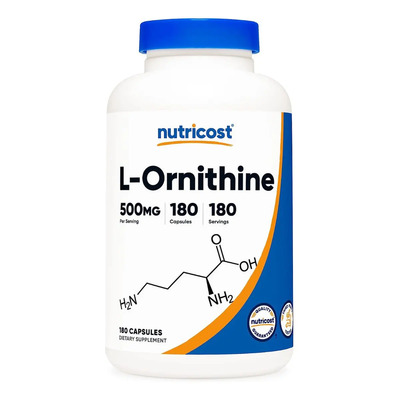 L-ornitina 500 Mg Nutricost 180 Capsulas Hecho En Usa Sabor Sin Sabor | Envío gratis