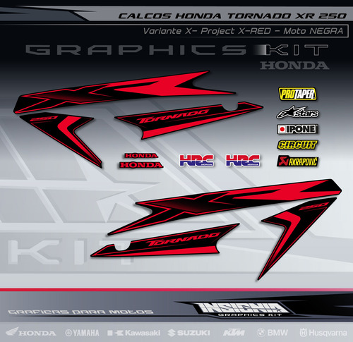 Calcos Honda Tornado - X- Project  X-red - Insignia Calcos