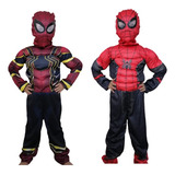 Disfraz Super Heroe Hombre Araña, Spiderman Con Musculo Niño