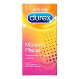 Durex Máximo Placer X 12 Condones Con Estrías Y Texturizado