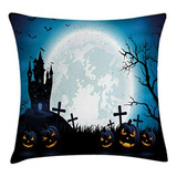 Ambesonne Halloween Throw Pillow Cojín, Spooky Concept Con S