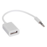 Convertidor De Cable Jack Otg Aux (blanco) A Cable De Coche