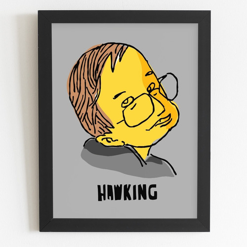 Quadro Hawking Ciência Com Moldura