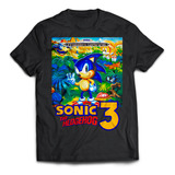Remera Negra Sonic The Hedgehog 3 Sega Videojuegos Retro