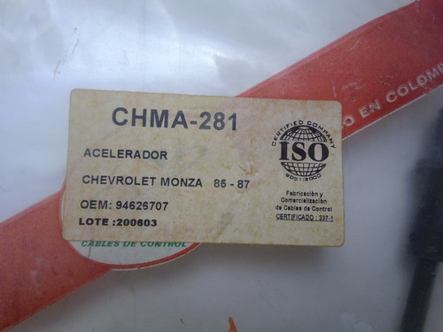 Guaya Acelerador Chevrolet Monza 85-87 Foto 2