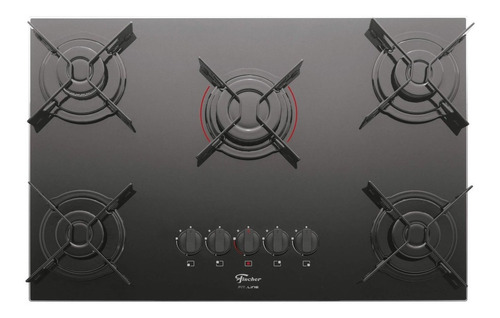 Fogão Cooktop Gás Fischer Fit Line 26343-57174 Preto 127v/220v