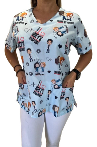 Blusa Bata Scrub Pijama Hospitalar Cirúrgico Grey's Anatomy